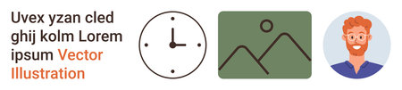 Time tracking, digital avatars, user interface, branding, graphic design, online profiles. A clock,...