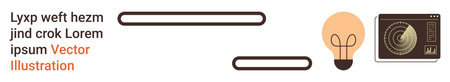 Innovation, technology, creativity, design, user interface, visual elements. Lightbulb, bar...