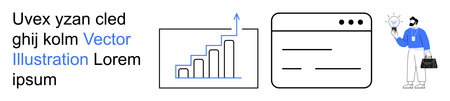 Data analysis, productivity, innovation, business success, financial growth, creative solutions. Bar...