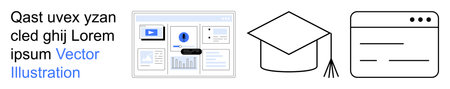 Online education, analytics, e-learning platforms, data visualization, design interfaces, academic...