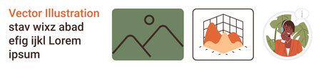 Data analysis, nature visuals, communication, business reports, creativity, graphic design. A...