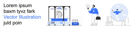3D technology, innovation, creativity, teamwork, science, future design. A 3D printer creating a...