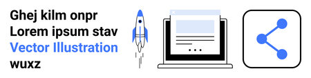 Digital marketing, technology, online growth, social media, startup, connectivity. Rocket launching,...