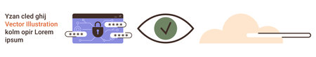 Cybersecurity, data encryption, online verification, cloud storage, secure access, password...