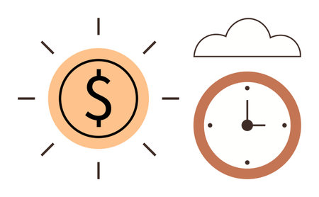 Time management, financial planning, productivity, business concepts, cost efficiency, work-life...