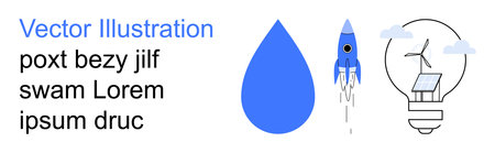 Renewable energy, water conservation, innovation, sustainability, technology, future trends. Blue...