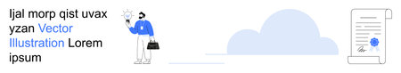 Business solutions, professional ideas, cloud storage, digital contracts, innovation, document...