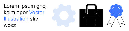 Business planning, innovation, achievement, teamwork, professionalism, success. Gear, briefcase and...