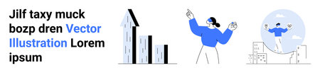 Business development, corporate success, leadership, growth, teamwork, management. Set of graphics...