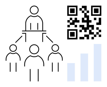 Team collaboration. structured hierarchy and bar graph, this design highlights teamwork. Team...