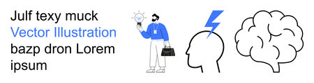 Creativity, innovation, brainstorming, problem-solving, productivity, business ideas. A businessman...