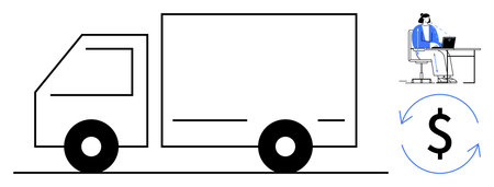 Logistics concept. Logistics connecting reliable delivery services, financial tracking, and customer...