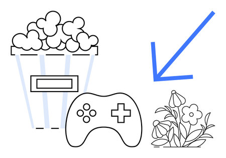 Entertainment, gaming, nature, leisure activities, hobbies, digital relaxation. Popcorn container,...