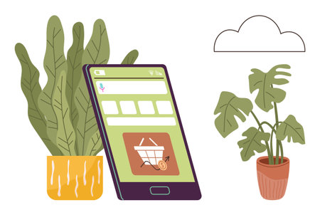 E-commerce, mobile technology, online shopping, digital marketplaces, sustainability, eco-friendly...