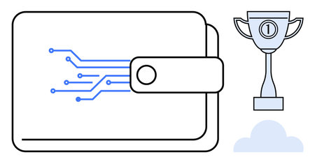 Digital wallet concept. Digital wallet with electronic circuit design financial innovation and...