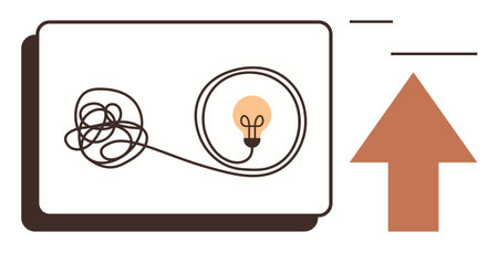 Problem solving, creativity, innovation, direction, growth, solutions. Tangled wire leading to a...