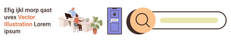 Business communication, online search, user login, teamwork, work environment, digital office....
