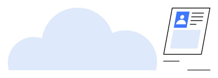 Data storage concept. Cloud storage connects digital identity and user profiles for secure data...