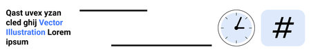 Text lines paired with a clock icon and a metadata tag on a clean layout. Ideal for presentations,...