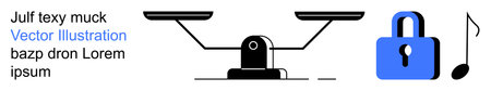 Justice, security, freedom, intellectual property, legal decisions, creative rights. Balance scale,...
