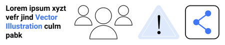 Business networking, collaboration, connectivity, caution, teamwork, and awareness. Icon set...