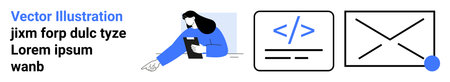 Web design, development, content management, online tools, workflow, user interface. A person...