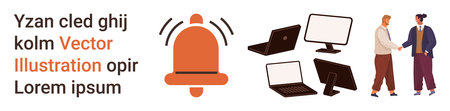 Communication, teamwork, digital interaction, business collaboration, notifications, technology...