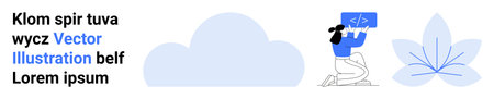 Web development, coding education, programming, technology, creativity, design elements. Person...