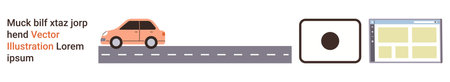 Traffic signage, road safety, surveillance, urban infrastructure, web design, and technology. Orange...