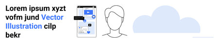 Cloud storage, mobile apps, user profiles, online interaction, web design, technology concept....