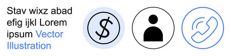Finance, identity, communication, interface design, technology, business tools. Black dollar sign,...