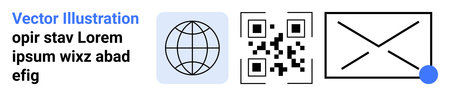 Global communication, technology, online messaging, email systems, QR scanning, digital networking....