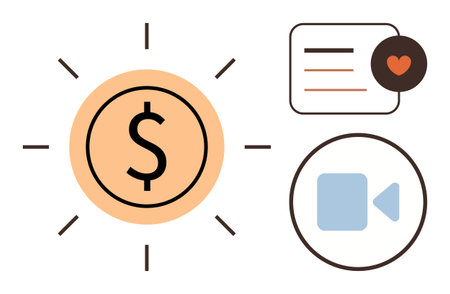 Finance, earning money, content creation, video marketing, digital economy, social media. Dollar...