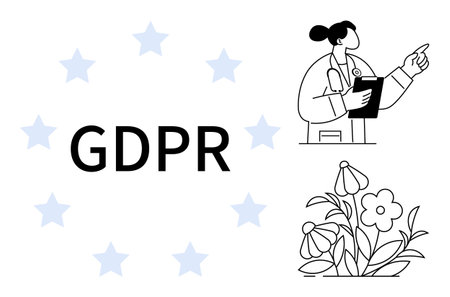 GDPR, healthcare, data security, personal privacy, legal compliance, digital protection. GDPR text,...