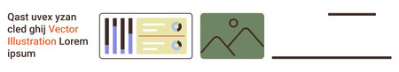 Data visualization, web design, UI elements, placeholder graphics, technology, prototyping. A chart...