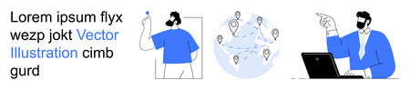 Digital connectivity, remote communication, global networking, online collaboration, geographic...