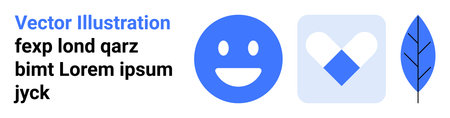 Branding, communication, health, happiness, ecology, graphic design. A smiling face, geometric heart...
