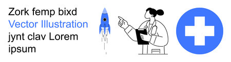 Healthcare innovation, progress ion, medical communication, space exploration, modern science,...