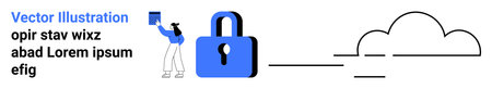 Cloud computing, cybersecurity, data protection, online security, privacy, secure storage. Person...