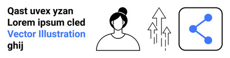 Business growth, social media, communication, teamwork, technology, personal development. Minimalist...