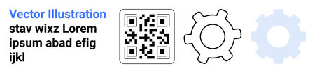 Technology, data processing, digital tools, innovation, automation, scanning systems. QR code with...
