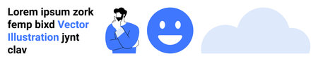 Creativity, communication, emotions, thinking, cloud computing, digital concepts. A person in...