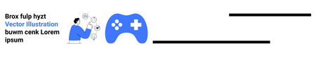 Gaming, virtual interaction, technology, entertainment, user experience, e-sports. A person engaging...
