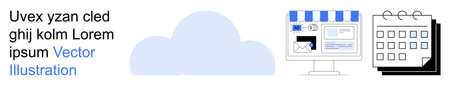 Cloud technology, e-commerce, data management, virtual communication, digital tools, organization....