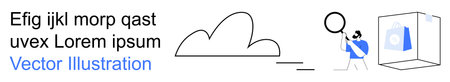 Data storage, cloud computing, research, analysis, technology, internet security. A cloud icon,...