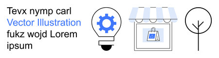 E-commerce, innovation, technology, branding, online business, environmental . Gear lightbulb, a...