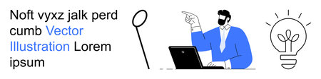 Problem-solving, innovation, brainstorming, corporate ideas, creativity, team management. A man...