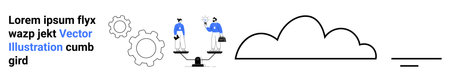 Teamwork, cloud technology, connectivity, innovation, business collaboration, digital solutions. Two...