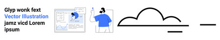 Data analysis, cloud storage, customer support, technology, remote services, graphic design. Scene...