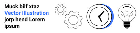 Productivity, innovation, efficiency, time management, teamwork, creative solutions. Iconic gears,...